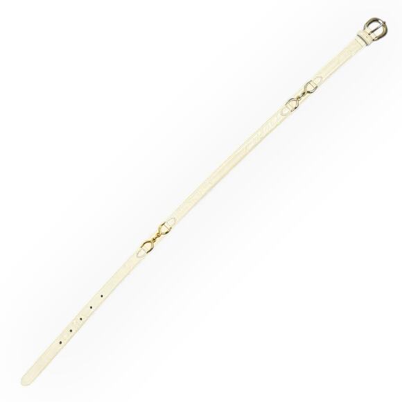 Vintage Ivory and Gold Genuine Leather Belt Size Small - Picture 8 of 10